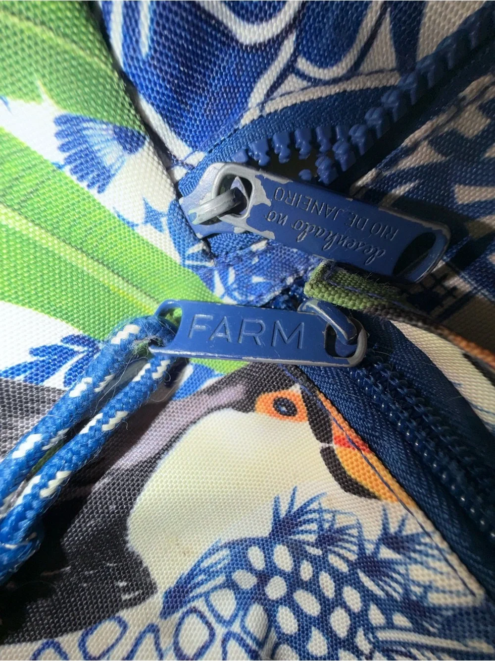 FARM RIO BRAZIL- Blue  Printed Women’s Mini Backpack - Tropical Toucan Design